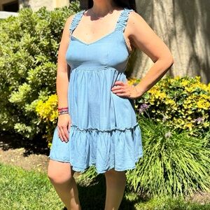 Blue Sleeveless Summer Dress